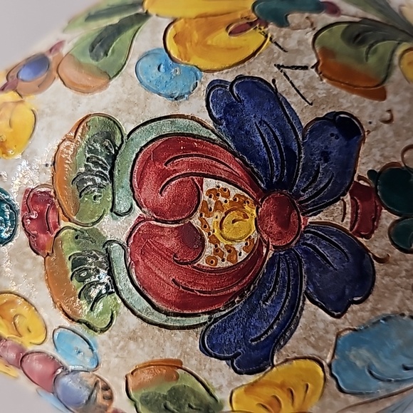 Signed Cassetta G. Colorful Floral Ceramic Vase Made In Italy - Picture 3 of 12
